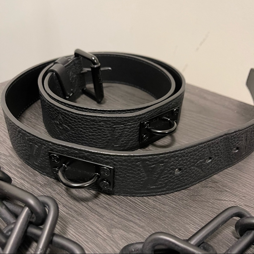 Louis Vuitton signature belt monogram with chain